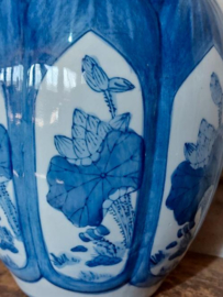 Oude Vintage Chinese Gemberpot Lotusbloemen