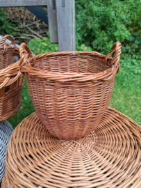 Oude Vintage Rieten Mand Bloempot
