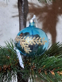 Oude Antiek Vintage Kerstbal 10320 Blauw