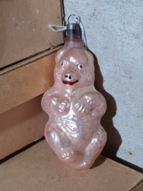 Oude Antieke Kerstbal 8578 Roze Beer