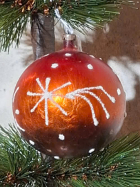 Oude Antiek Vintage Kerstbal 10065 Maan Icing