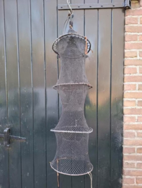 Oud Vintage Katoenen Fuik met Houten Hoepels