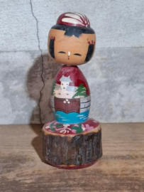 Oude Vintage Japanse Kokeshi Houten Pop Doll