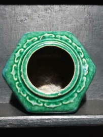 Oude Antiek Chinese Shiwan Gemberpot Turquoise Groen