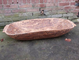 Oude Antieke Sobere Houten Trog Schaal Boomstam 93 cm