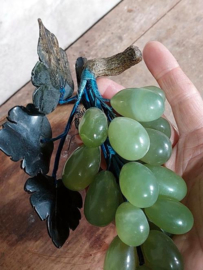 Oude Vintage Mineralen Edelstenen Druiventros Jade