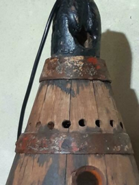 Oude Antieke Houten Drijver Joon Breel Lamp