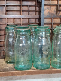 Oude Brocante Weckpot Groen La Lorraine  1 Liter