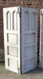 Oude Brocante Luik Patina Hardhout Creme Dubbel