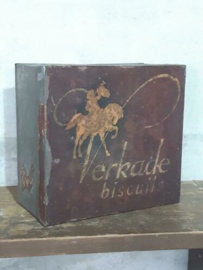 Oud Antieke Verkade Winkelblik Blik Biscuit