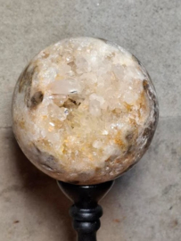 Kwarts Calciet Geode Bol op Sokkel Kristallen - Edelsteen