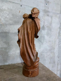 Oude Houten Mariabeeld Maria  Houtsnijwerk