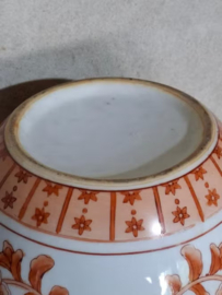 Oude Vintage Gemberpot IJzerrood Oranje