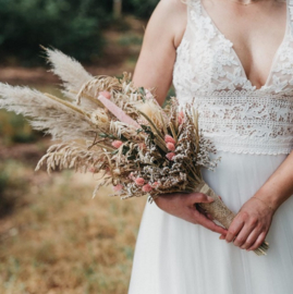 Bruidsboeket van Droogbloemen -Speciaal voor Jou Gemaakt- Droogboeket