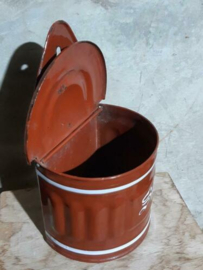 Oude Antiek Brocante Franse Zoutpot SEL Marron Kastanje Bruin