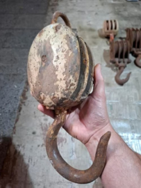 Oude Antiek Houten Katrol Hijsblok Botter