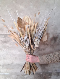 Gemengd Droogboeket Droogbloemen Naturel IJsblauw