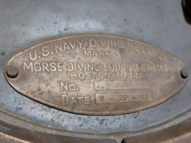 Oude Vintage Duikhelm Koper US Navy Diving Helmet Mark V
