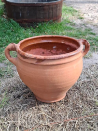 Oude Antieke Hollandse Terracotta Reuzelpot Bloempot