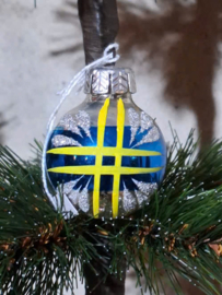 Oude Antiek Vintage Kerstbal 10194 Blauw