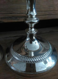 Oude Brocante Set kandelaren Silverplate Hotelzilver