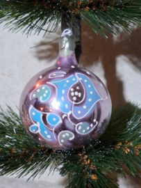 Oude Antiek Vintage Kerstbal 8791 Lila