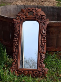 Oude Vintage Houten Spiegel Druivenrank
