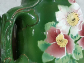 Oude Antieke Schouwset K&G Luneville Faience France Jardiniere