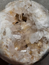 Kwarts Calciet Geode Bol op Sokkel Kristallen - Edelsteen