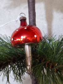Oude Vintage Kerstbal 8937 Paddenstoel