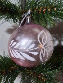 Oude Antiek Vintage Kerstbal 8425 Gedecoreerd