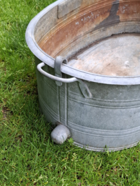 Oude Brocante Frans Zinken Teil met Afvoer