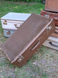 Oude Antiek Vintage Koffer Bruin