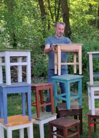 Directe Link naar alle Oude Brocante Houten Krukjes