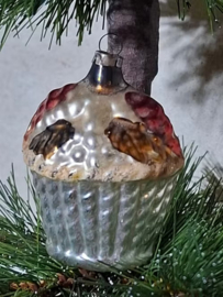 Oude Antiek Vintage Kerstbal 10141 Mandje