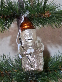 Oude Antieke Kerstbal 10181 Sneeuwpop
