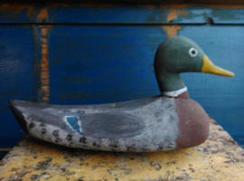 Oude Brocante Antiek Lokvogel Lokeend Eend Decoy Appellant