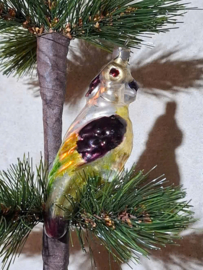 Oude Vintage Kerstbal 10274 USSR Vogel  Papegaai