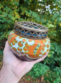 Oude Antieke Plateel Nuba Gouda Rozenbowl Art Deco