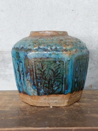 Oude Antiek Chinese Shiwan Gemberpot Aqua