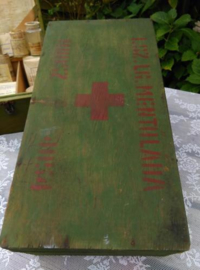 Oude Brocante Vintage VerbandKist Eerste Hulp Rode Kruis Leger 1953