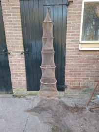 Oud Vintage Katoenen Fuik met Houten Hoepels