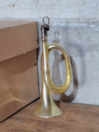 Oude Antieke Kerstbal 8199 Trompet Goud