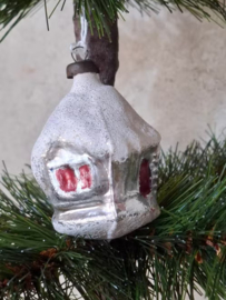 Oude Antiek Vintage Kerstbal 9855 Huisje USSR