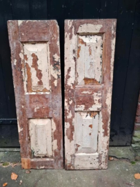 Oude Brocante Set Sobere Luiken Patina Hardhout Creme