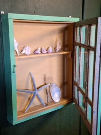 Oude Vintage Sobere Vitrine Wandvitrine