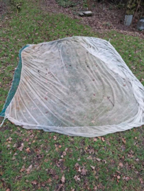 Oud Vintage Visnet Groen Creme met Lood
