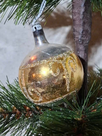 Oude Antiek Vintage Kerstbal 10251 Goud