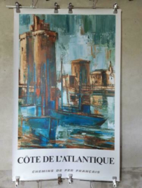 Oude Vintage Poster Affiche Touristme Cote l' Atlantique La Rochelle 1971