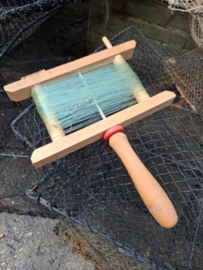 Oude Vintage Houten Hand Vislijn Haspel Zweden met Lijn